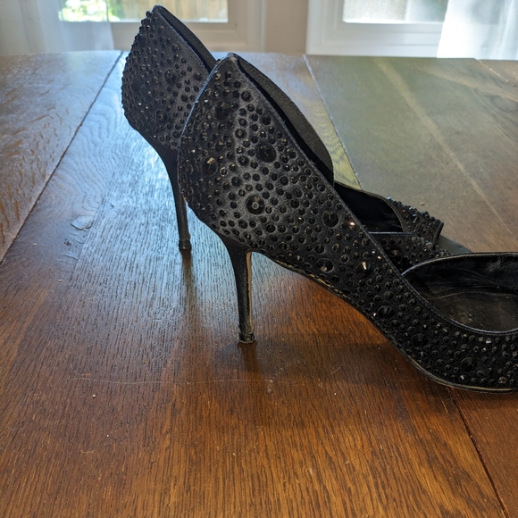 Sz 7 Aldo Leather Rhinestone Party Pumps - Picture 3 of 4